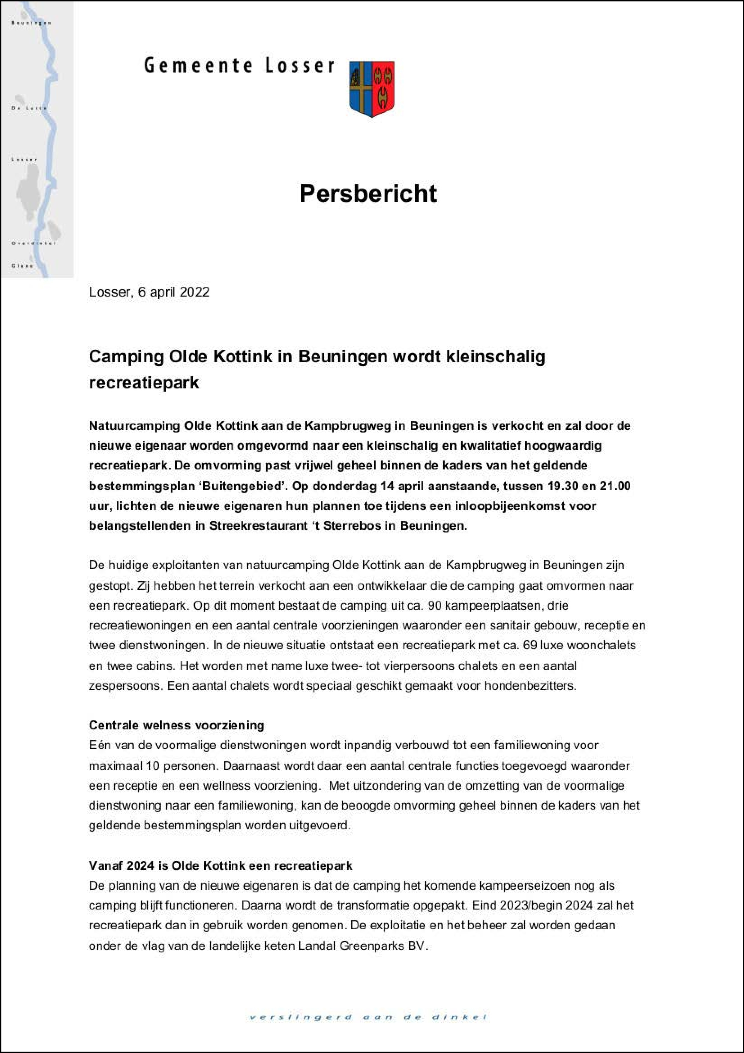 Persbericht gemeente Losser 06042022